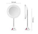TOP4EVER Flexible 10X Magnifying Suction Mirror, Dimmable LED Lighted Vanity Mirror,Power Locking Suction Cup with Day Light and 360 Degree Swivel, Portable Vanity Mirror for Home Bathroom TOP4EVER