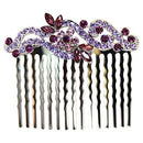 Faship Gorgeous Purple Rhinestone Crystal Floral Hair Comb Faship