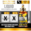 PURE RESEARCH Biotin & Collagen 60,000mcg Hair Growth Liquid Drops, Supports: Strong Nails, Glowing Skin, Healthy Hair Growth, More Absorption Than Capsules & Pills (4Fl Oz) Infinity Warehouse