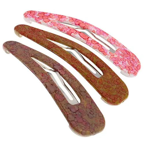 Camila Paris CP2932 French Hair Snap Clip Barrette, Hair Slides Clic Clac for Women, Styling Girls Side Slide-in Metal Snap Pin Hair Accessories for Women. Strong Hold, No Slip Grip, Made in France Camila