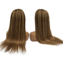 Long Human Hair Wigs 150% Density 13X4X1 Lace Front Straight Hair Wig Ombre Balayage Highlight Medium Brown With Strawberry Blonde Wig Pre Plucked Bleached Knots 24 Inches Biena Store