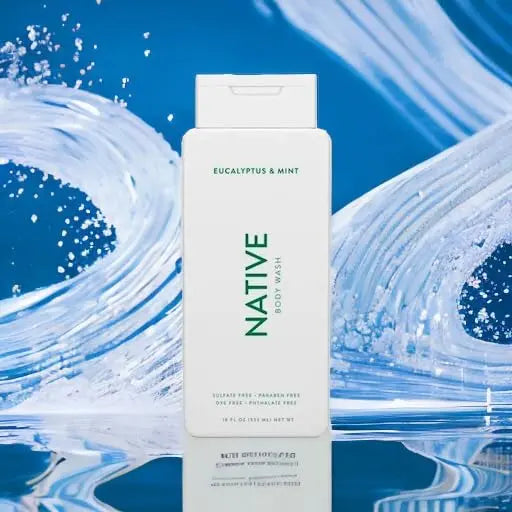 Native Body Wash Contains Naturally Derived Ingredients | For Women & Men, Sulfate, Paraben, & Dye Free Leaving Skin Soft and Hydrated | Eucalyptus & Mint 18 oz - 2 Pk Infinity Warehouse