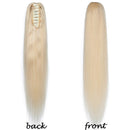 S-noilite Claw/Jaw Clip in Ponytail Extension Human Hair Blonde Ponytail Hair Extension Clip in Ponytail Hairpiece 100% Real Human Hair One Piece Straight 20 Inch (