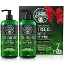 Tea Tree Oil Body Wash Soap for Men - Helps Athlete's Foot, Toenail, Jock Itch, Eczema, Ringworm & Body Odors - Extra Strength Men's Body Wash (2 Pack) Viking Revolution