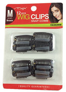 12 pcs Wig Clips Snap Comb 1 1/4 Medium (Brown) by Magic Collection Magic Collection