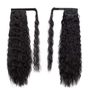 24" Long One Piece Curly Wavy Clip in Wrap around Black Ponytail Hairpieces (24" Curly-Natural black (120g)) DevaLook Hair Extension