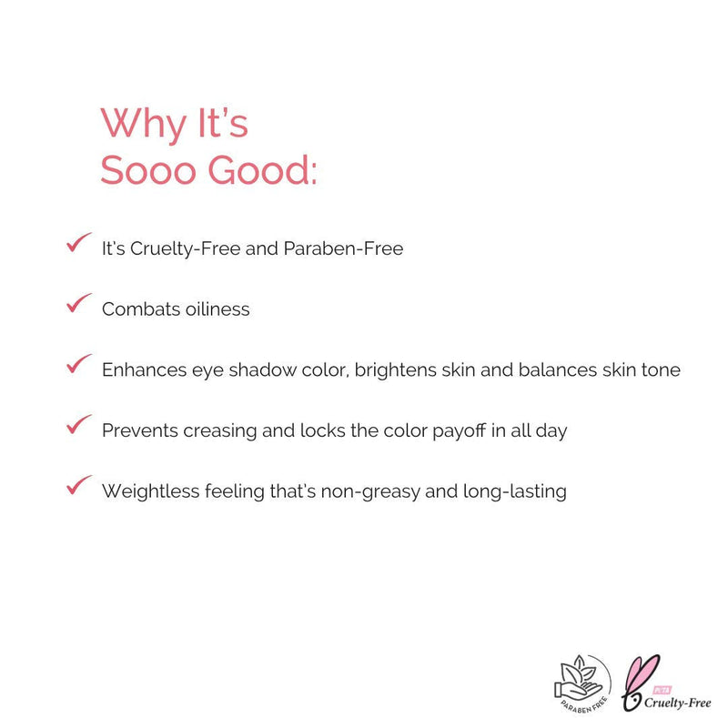 Cruelty-Free and Paraben-Free Eye Primer Makeup Eyeshadow Base: Elizabeth Mott Thank Me Later Eye Shadow Base to Prevent Oily Lids and Creasing - Clear Waterproof Eyeshadow Primer for All Shadows (10g) Elizabeth Mott