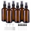 Hydior 4oz Amber Glass Spray Bottle for Essential Oil, Empty Fine Mist Spray Bottle, 6 Pack Hydior