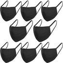 8Pack Fashion Protective Face Masks, Unisex Black Dust Cotton, Washable, Reusable Cotton Fabric Mouth Covering MEISEN