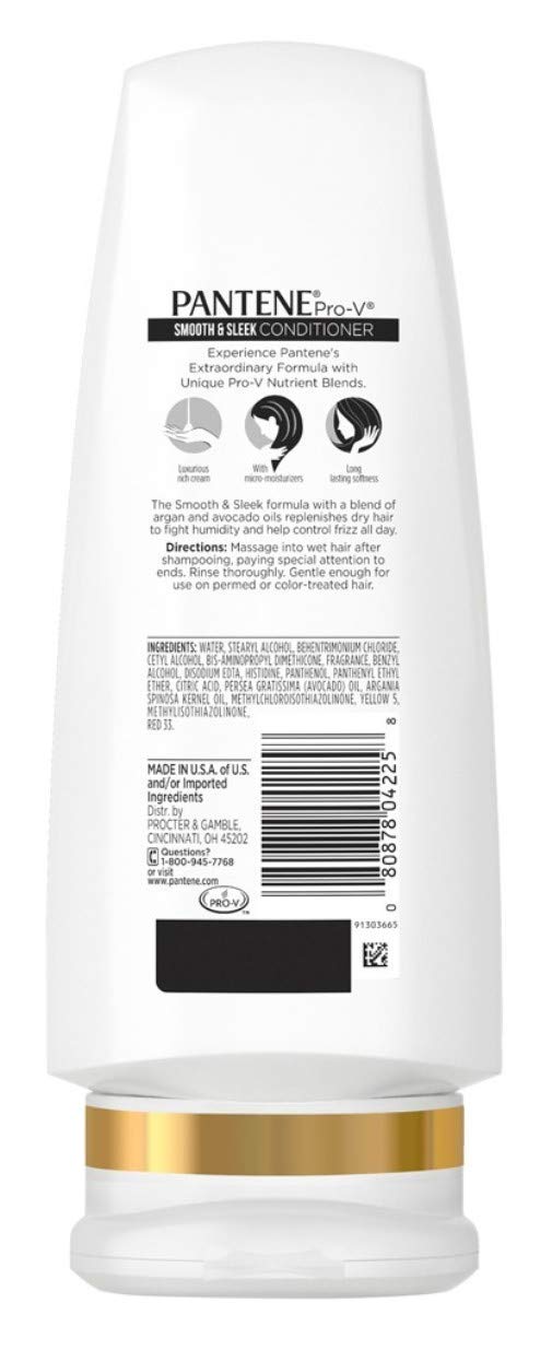 Pantene Pro-V Conditioner, Smooth & Sleek with Argan Oil, 12 Ounce Pantene