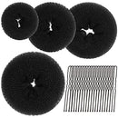 Teenitor Hair Donut, Hair Bun Maker, Black（Extra-large, Large, Medium and Small） Teenitor