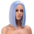 ENTRANCED STYLES Light Blue Wig Synthetic Straight Hair Bob Cut Wig Middle Part Shoulder Length Fashion Bob Wigs for Women Cosplay Wig ENTRANCED STYLES Store