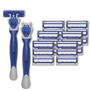 DreamGenius Razors for Women,Women's shaving,2 Non-Slip Handles +19 Refills,Value Blue Shaver Women Pack, Easy Carry in Travel DreamGenius