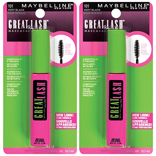 Maybelline New York Great Lash Washable Mascara, Very Black (Pack of 2) Maybelline New York