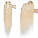 S-noilite Claw/Jaw Clip in Ponytail Extension Human Hair Blonde Ponytail Hair Extension Clip in Ponytail Hairpiece 100% Real Human Hair One Piece Straight 20 Inch (