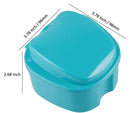KISEER Denture Bath Case Cup Box Holder Storage Soak Container with Strainer Basket for Travel Cleaning (Light Blue) KISEER