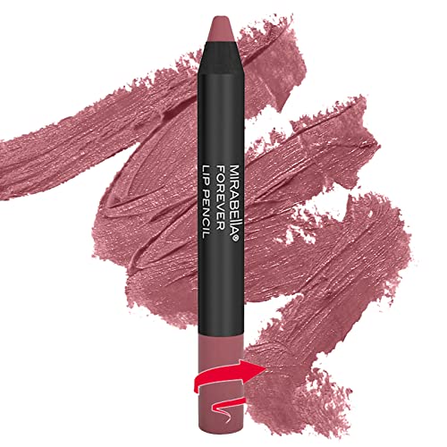 Mirabella Velvet Lip Pencil, Forever - Stay All Day - Creamy, Moisturizing & Long-Lasting Retractable Matte Lip Liner & Jumbo Crayon Stick - Flawless Finish, Smudge Proof, and Paraben-Free Mirabella