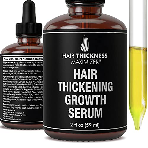 Hair Growth Serum - Hair Loss Prevention Treatment by Hair Thickness Maximizer. Best Natural Oils For Thinning Hair. Replenish Hair Follicles for Men, Women. Thickening Leave In Conditioner Serum 2oz Hair Thickness Maximizer