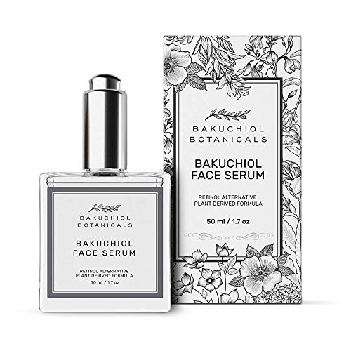Bakuchiol Facial Serum Oil 1.7 oz - Retinol Alternative - Clinical Strength Bakuchiol - All Natural Plant Derived Clean Beauty Ingredients - Bakuchiol, Squalane, Vitamin C, Rose Hip Oil, Vitamin E - Made in California, USA Bakuchiol Botanicals