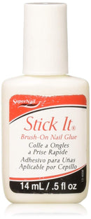 Super Nail Stick It Glue Brush-on, 0.5 Fluid Ounce Super Nail