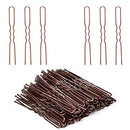 Hair Pins for Buns, IKOCO 80pcs U Shaped Hair Pins Brown Hair Bun Pins for Women Girls with Storage Box (2.4 Inch） IKOCO