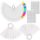 JASSINS 150 Pcs Nail Swatch Sticks with Ring and Number posted, Clear Fan-shaped Nail Art Polish Practice Display Tips Nail Sample Sticks, Nail Practice Color Display Polish Board JASSINS