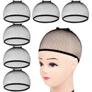 Wig Caps,MORGLES 6pcs Mesh Net Wig Caps Weaving Hair Net for Wig Close End Fishnet Wig Cap(Black) MORGLES