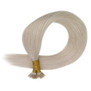 YoungSee 24inch Real Hair Extensions I Tip Platinum Blonde Itip Hair Extensions Human Hair Pre Bonded Keratin Hair Extensions
