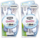 Schick Quattro Quattro for Women Sensitive Skin Disposable Razor - 3 ct - 2 pk Schick