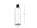 ljdeals 16 oz Clear Plastic Empty Bottles with Black Disc Top Caps, Squeezable Refillable Containers for Shampoo, Lotions, Cream and more Pack of 6, BPA Free, Made in USA ljdeals