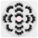 DYSILK 7 Pairs 6D Mink Eyelashes Faux Long Dramatic Look False Eyelashes Thick Volume Fluffy Handmade Extension Fake Eyelashes Makeup Reusable Lashes No Glue (006) DYSILK
