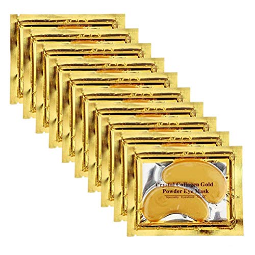 Jakuva 30 Pairs Collagen 24k Gold Eye Masks Under Eye Patches for Puffy Eyes,Reducing Dark Circles & Hydrating & Anti Aging,Beautiful Crystal Gel Eye Masks for Moisturizing (30 Pairs Gold) Jakuva