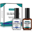 Morovan Professional Natural Nail Prep Dehydrator and Nail Acid-Free Primer Set, Acid Free Primer & Dehydrate Bond, Superior Protein Bonding, Fast Air Dry For Gel Polish & Acrylic Powder 0.5oz Morovan