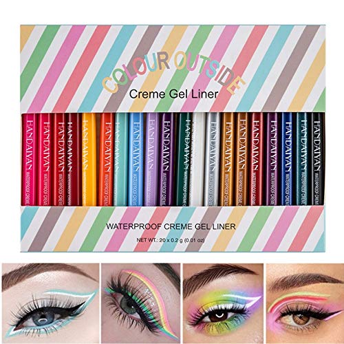 COOSA Waterproof Eye Liner Pencil Set 20 Colors Natural Matte Long Lasting Eyeliners Eye Makeup Pencils,Easy Apply Colored Eyeliner Retractable Eye Makeup Liners and Shadow Pencil for Women Coosa