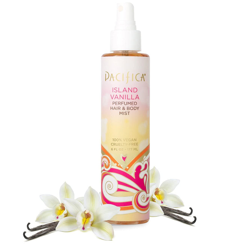 Pacifica Beauty, Island Vanilla All Natural Hair and Body Mist Spray, 100% Vegan, Cruelty & Phthalate & Paraben-Free, Clean Fragrance, 12 Fl Oz, Pack of 2 Pacifica