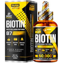 Liquid Biotin & Collagen Hair Growth Drops 60,000mcg - Biotin and Liquid Collagen Supplement for Men & Women - Glowing Skin Support, Healthy Hair & Nail Growth - 2oz Infinity Warehouse