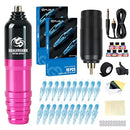 Dragonhawk Wireless Tattoo Kit Rotary Atom M4 Pen Machine B1 Battery Power Supply Cartridges Needles Inks 375-2DC Dragonhawk