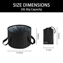 Beinilai 20L Collapsible Bucket Foot Bath Basin, Portable Foot Soak Tub with Handle, Foot Tub for Soaking Feet, Multi Functions for Travel Foot Spa, Camping washing, Storage Bucket, Black Beinilai