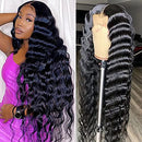 JIETAI 9A HD Transparent T-Part Loose Deep Wave Lace Front Wigs Human Hair for Black Women Wigs 180% Density Lace Front Human Hair Wigs Pre Plucked Bleached Knots with Baby Hair (26 inch) JIETAI