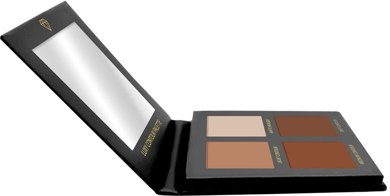 Contour Palette Powder Contour Kit - Contouring Makeup Palette With Mirror - 4 Highly Pigmented Matte Colors For Contouring And Highlighting - Vegan, Cruelty Free And Hypoallergenic Lamora