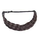 Braided Headband Plaited Hair Band Chunky Braided Headband Elastic Stretch Braid Hairband Wide Plaited Braids Synthetic Hairpiece For Girls And Women (Large-five strands braided, dark brown) S-noilite Store
