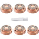 Facial Hair Remover Replacement Heads Generation 2, Perfect for Finishing Touch Flawless Hair Remover As Seen On TV, 18K Gold-Plated Rose Gold, 6 Count ceooe