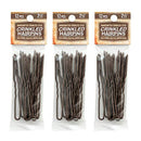 Amish Valley Products Hairpins Crinkled Heavy Duty Stainless Steel Handmade Hair Pin Use in place of Hair Clips Barrettes Bobby Pins Snag-less (2 1/2 inch, Brown) Amish Valley Products