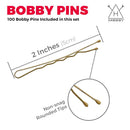 Hawwwy 110 Ultimate Bobby Pins, Includes 10 Spin Pins and 100 Bobby Pins In Cute Storage Tin (Gold Combo) HAWWWY Store