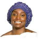 TIARA Shower Cap for Women, Terry Lined – Leak-Free, Washable and Waterproof Shower Cap – Reusable Shower Cap for All Hair Lengths/Styles – Also Works as a Deep Conditioning Cap – Dots Purple TIARA Shower Cap