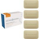 Kenkoderm Psoriasis Mineral Salt Soap with Argan Oil & Shea Butter 4.25 oz | 4 Bars | Dermatologist Developed | Fragrance + Color Free Kenkoderm