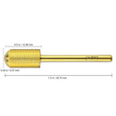 USA Beauticom Pana Brand Professional Large Smooth Round Top Dome Barrel Carbide Bit 3/32" & 1/8" Shank Size (Available Grit: F, M, C, XC, XXC) (F (Fine) 3/32", Gold Color) PANA