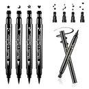 Pinkiou Eyeliner Pen with Eye Makeup Stamp Waterproof Double Sided Long Lasting Seal Eyeliner (4 in 1) Pinkiou
