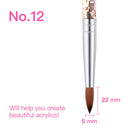 Beetles Acrylic Nail Brush Pure Kolinsky Hair Bristles Acrylic Nails Oval Crimped Shaped Nail Art Brush for Acrylic Powder and Poly Nail Extension Gel Manicure