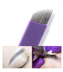 50PCS Finest 0.18mm Microblading 14 Pins S14 Sloped Eyebrow Tattoo Needles Permanent Makeup Manual Microblade Needles Disposable Sterilized (S14) HiTreasure
